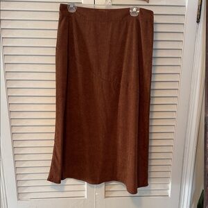 Elegant Brown Corduroy Skirt